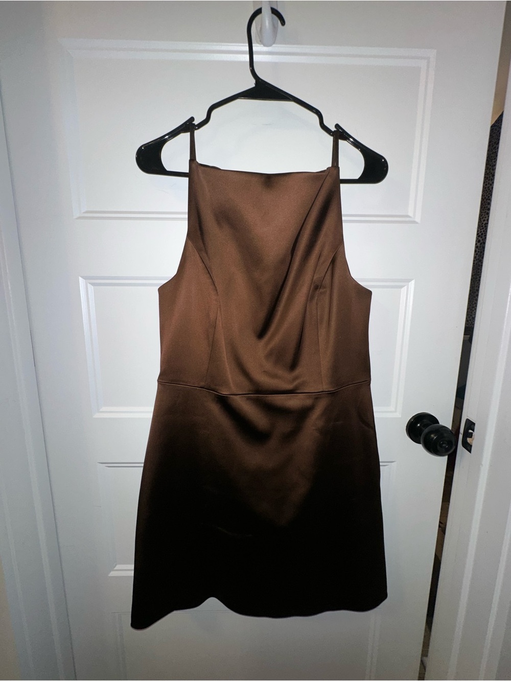 Wilfred Brown Satin Mini Dress